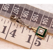 Art Deco Earrings 18k white gold diamonds gems architectural dangle design (7481)