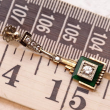 Art Deco Earrings 18k white gold diamonds gems architectural dangle design (7481)