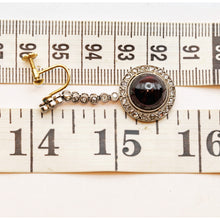 Antique Victorian earrings 18k gold silver diamonds garnets French (7488)