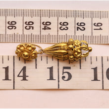 Antique Georgian earrings 18k gold cannetille day night dangle drops French(7491)