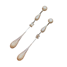 Chopard earrings diamonds 18k gold long ear pendants vintage estate jewelry(7508)