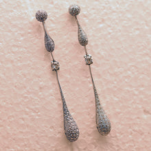 white ground Chopard earrings diamonds 18k gold long ear pendants vintage estate jewelry