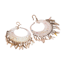 Vintage earrings huge ear hoops lightweight aluminum Hmong people Vietnam (7521)