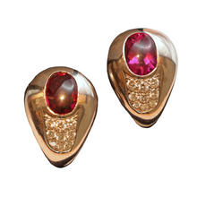 Mauboussin Paris vintage earrings 18k white gold pink tourmaline diamonds (7528)