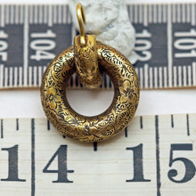 Antique Victorian earrings gold hoops engraved floral double hoop earrings(7537)