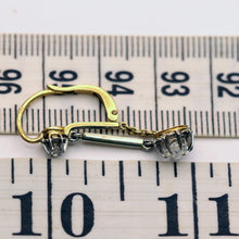 Antique Victorian Nouveau earrings gold platinum diamonds Dormeuse sleepers(7544