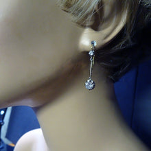 Antique Victorian Nouveau earrings gold platinum diamonds Dormeuse sleepers(7544