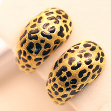 Christian Dior Earrings earrings clip on 18k gold enamel Mitzah leopard