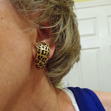 Christian Dior Earrings earrings clip on 18k gold enamel Mitzah leopard (7547)