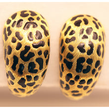 Christian Dior Earrings earrings clip on 18k gold enamel Mitzah leopard (7547)