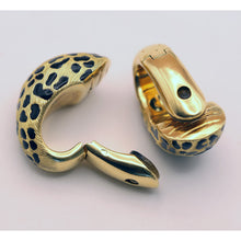 Christian Dior Earrings earrings clip on 18k gold enamel Mitzah leopard (7547)