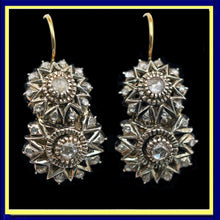 Antique Victorian earrings ear pendants silver gold diamonds French