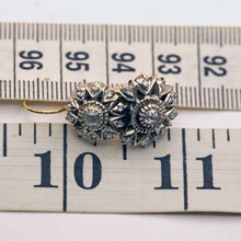 Antique Victorian earrings ear pendants silver gold diamonds French (7556)