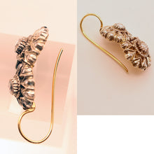 Antique Victorian earrings ear pendants silver gold diamonds French (7556)