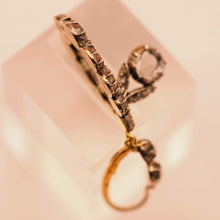 Antique Georgian earrings silver gold diamonds dangles circa 1780 French (7561)