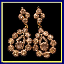Antique Georgian earrings silver gold diamonds dangles circa 1780 French