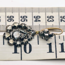 Antique Georgian earrings silver gold diamonds dangles circa 1780 French (7561)