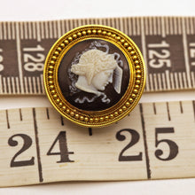 Antique Etruscan Revival earrings gold hardstone cameos snakes Hermes gods(7571)