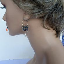 Antique Georgian boat earrings gold enamel pearls dogs Sicilian navicella (7575)