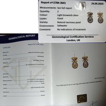 Antique Victorian Edwardian Earrings certified natural pearls diamonds gold(7590