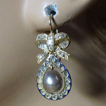 Antique Victorian Edwardian Earrings certified natural pearls diamonds gold(7590