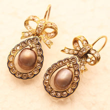 Antique Victorian Edwardian Earrings certified natural pearls diamonds gold(7590