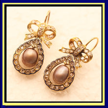 Antique Victorian Edwardian Earrings certified natural pearls diamonds gold