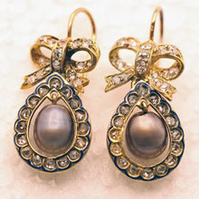 Antique Victorian Edwardian Earrings certified natural pearls diamonds gold(7590