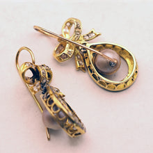Antique Victorian Edwardian Earrings certified natural pearls diamonds gold(7590
