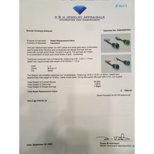 Art Deco earrings ear dangles diamonds green chrysoprase rock crystal gold (7602)