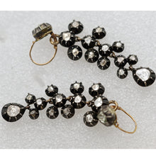 Antique Georgian Earrings diamonds, gold, silver Day Night Top Drop French (7631)