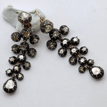 Antique Georgian Earrings diamonds, gold, silver Day Night Top Drop French (7631)