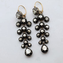 Antique Georgian Earrings diamonds, gold, silver Day Night Top Drop French