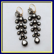 Antique Georgian Earrings diamonds, gold, silver Day Night Top Drop French (7631)