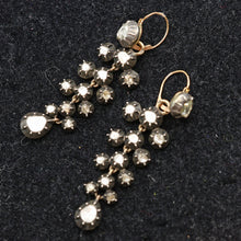 Antique Georgian Earrings diamonds, gold, silver Day Night Top Drop French (7631)