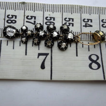 Antique Georgian Earrings diamonds, gold, silver Day Night Top Drop French (7631)