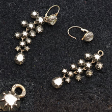 Antique Georgian Earrings diamonds, gold, silver Day Night Top Drop French (7631)