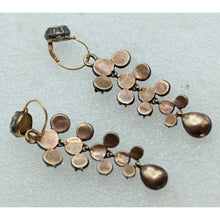 Antique Georgian Earrings diamonds, gold, silver Day Night Top Drop French (7631)