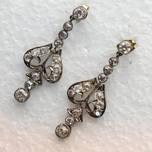 Antique earrings diamonds white gold ear pendants dangle drop earrings (7634)