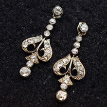 Antique earrings diamonds white gold ear pendants dangle drop earrings (7634)