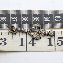 Antique earrings diamonds white gold ear pendants dangle drop earrings (7634)