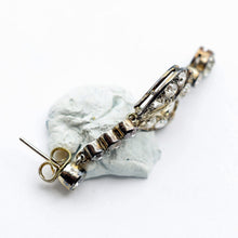 Antique earrings diamonds white gold ear pendants dangle drop earrings (7634)