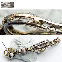 Antique earrings diamonds white gold ear pendants dangle drop earrings (7634)