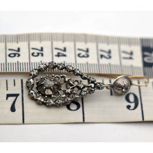 Antique Georgian Victorian diamond earrings ear pendants French silver gold(7660)