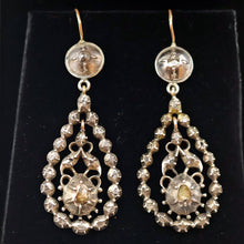 Antique Georgian Victorian diamond earrings ear pendants French silver gold