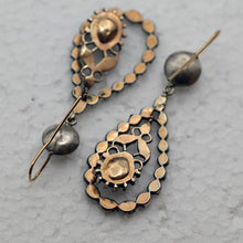 Antique Georgian Victorian diamond earrings ear pendants French silver gold