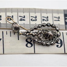 Antique Georgian Victorian diamond earrings ear pendants French silver gold(7660)