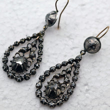 Antique Georgian Victorian diamond earrings ear pendants French silver gold(7660)