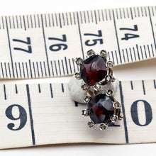 Antique Victorian French dormeuse earrings gold silver garnets diamonds (7682)