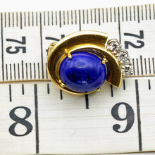 RAYMOND YARD Vintage Retro Ear Clips Earrings Gold Diamonds Lapis Lazuli (7696)